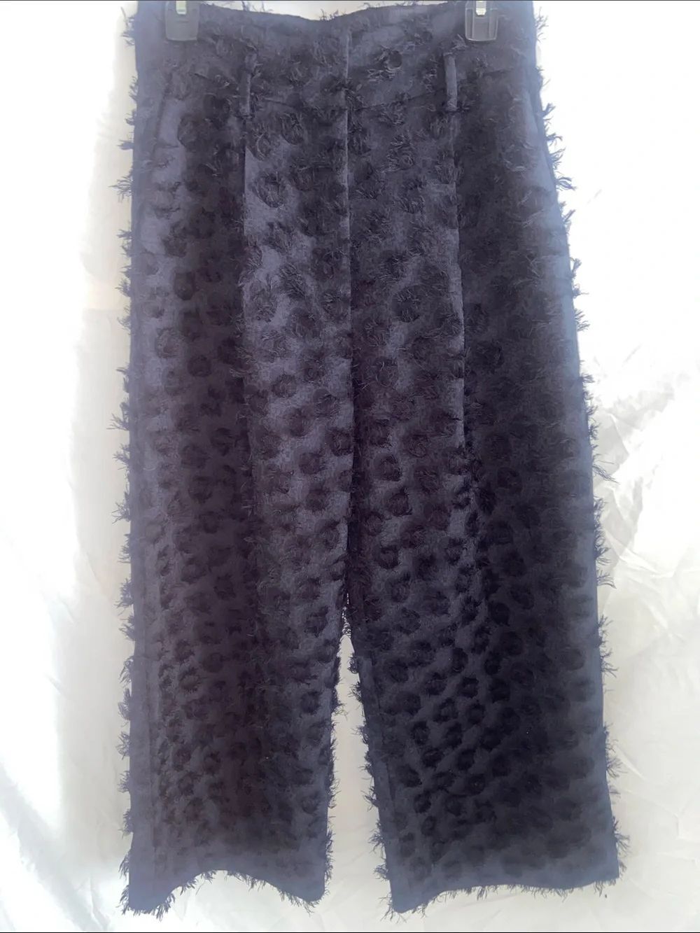 H&M textured navy wide leg trouser size 8